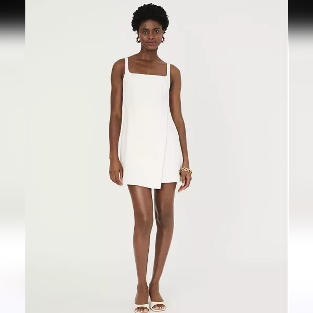 French Connection Whisper Crossover Blk Mini Dress W/AysmmetricHem Sz 6 NWT $128